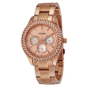 Rose gold Fossil watch